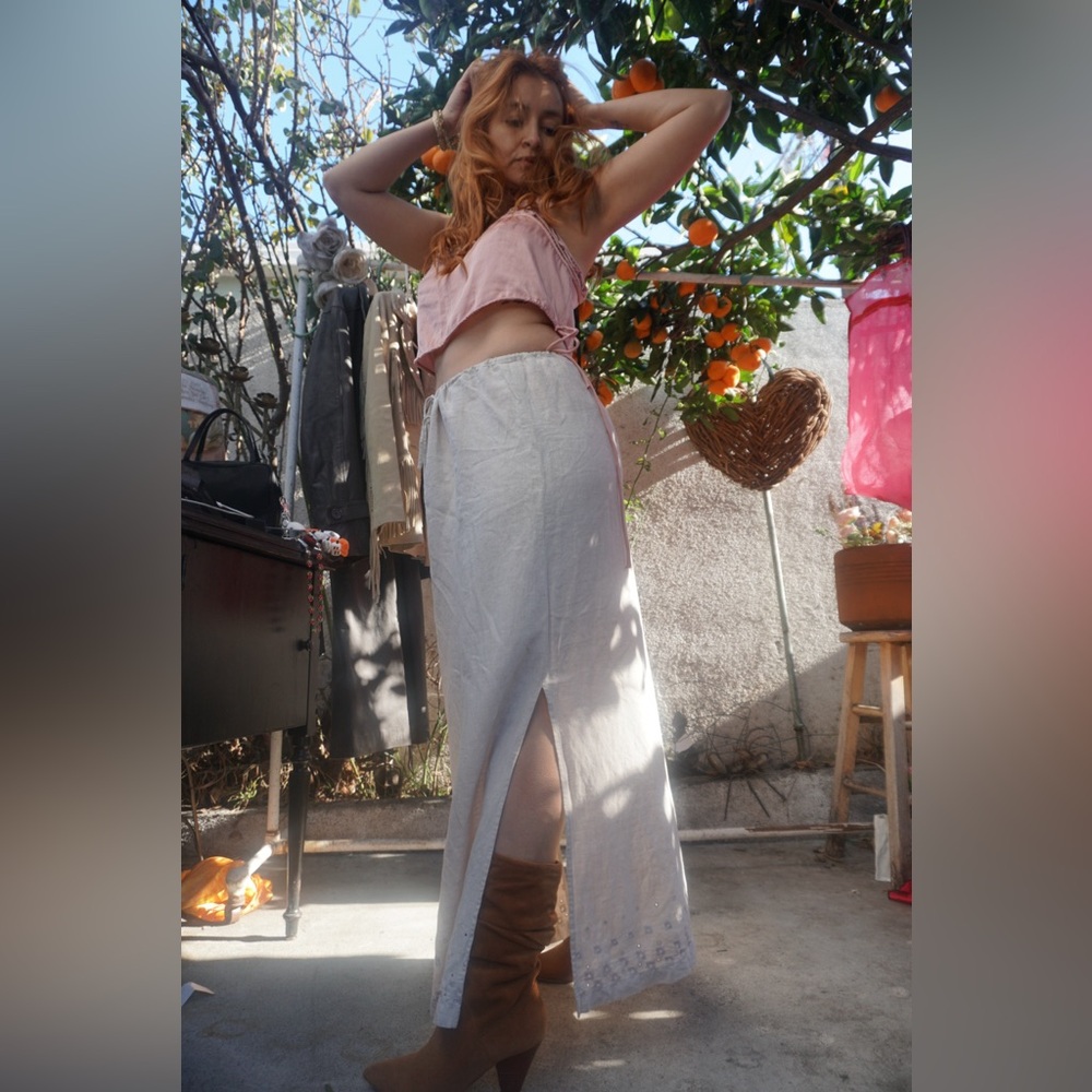Linen maxi skirt